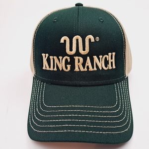 King Ranch Mesh Trucker Snapback Hat Cap Green Embroidered